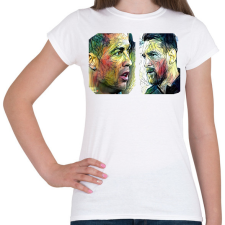 PRINTFASHION Ronaldo, Messi - Női póló - Fehér női póló
