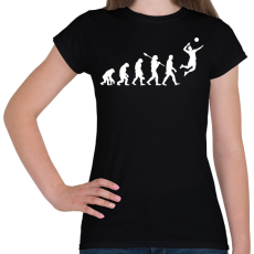 PRINTFASHION Röplabda evolúció - Női póló - Fekete