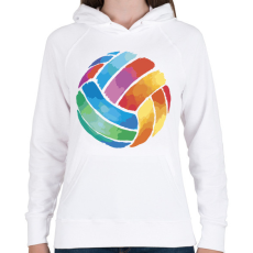 PRINTFASHION Röplabda - Női kapucnis pulóver - Fehér