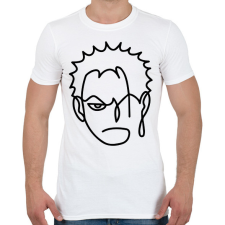 PRINTFASHION Roronoa Zoro - Férfi póló - Fehér férfi póló