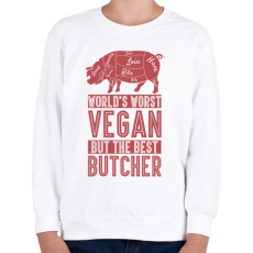 PRINTFASHION Rossz vegán - Jó hentes - Gyerek pulóver - Fehér