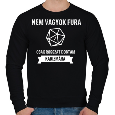 PRINTFASHION Rosszat dobtam karizmára - Férfi pulóver - Fekete