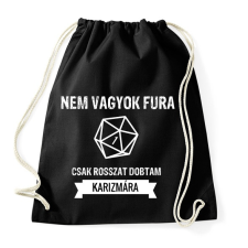 PRINTFASHION Rosszat dobtam karizmára - Sportzsák, Tornazsák - Fekete tornazsák