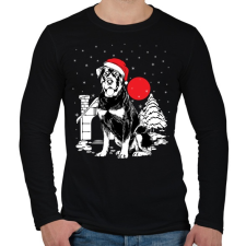 PRINTFASHION Rottweiler Karácsony - Férfi hosszú ujjú póló - Fekete férfi póló