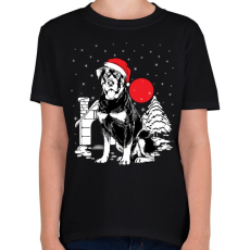 PRINTFASHION Rottweiler Karácsony - Gyerek póló - Fekete