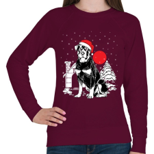 PRINTFASHION Rottweiler Karácsony - Női pulóver - Bordó női pulóver, kardigán