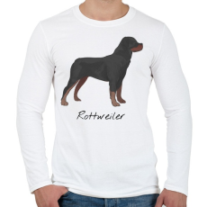 PRINTFASHION Rottweiler kutya - Férfi hosszú ujjú póló - Fehér