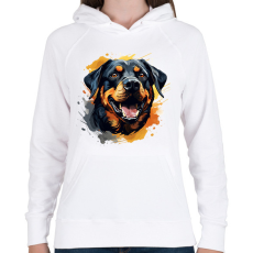 PRINTFASHION rottweiler - Női kapucnis pulóver - Fehér