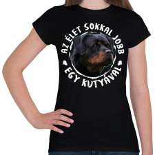 PRINTFASHION Rottweiler - Női póló - Fekete női póló