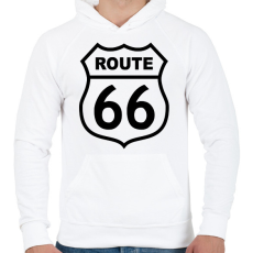 PRINTFASHION route 66 - Férfi kapucnis pulóver - Fehér