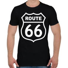 PRINTFASHION route 66 - Férfi póló - Fekete