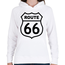 PRINTFASHION route 66 - Női kapucnis pulóver - Fehér női pulóver, kardigán