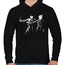 PRINTFASHION Roy and Riza  - Férfi kapucnis pulóver - Fekete