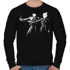 PRINTFASHION Roy and Riza  - Férfi pulóver - Fekete férfi pulóver, kardigán