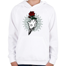 PRINTFASHION Rózsa 02 - Gyerek kapucnis pulóver - Fehér