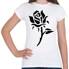 PRINTFASHION Rózsa - fekete - Női póló - Fehér női póló