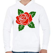 PRINTFASHION Rózsa - Férfi kapucnis pulóver - Fehér férfi pulóver, kardigán