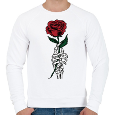 PRINTFASHION Rózsa - Férfi pulóver - Fehér férfi pulóver, kardigán