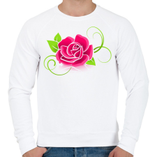 PRINTFASHION Rózsa - Férfi pulóver - Fehér férfi pulóver, kardigán