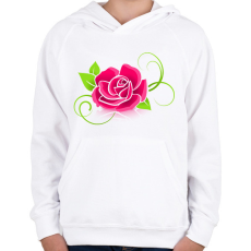 PRINTFASHION Rózsa  - Gyerek kapucnis pulóver - Fehér