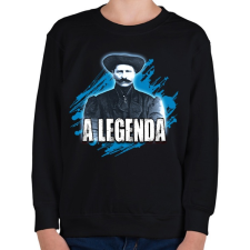 PRINTFASHION Rózsa Sándor a legenda - Gyerek pulóver - Fekete gyerek pulóver, kardigán