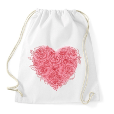 PRINTFASHION Rózsa szív - Sportzsák, Tornazsák - Fehér tornazsák