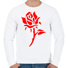 PRINTFASHION Rózsa - vörös - Férfi pulóver - Fehér férfi pulóver, kardigán