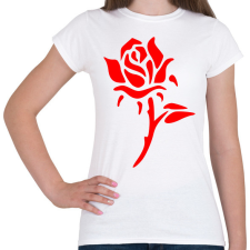 PRINTFASHION Rózsa - vörös - Női póló - Fehér női póló