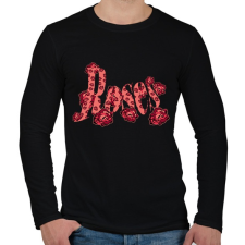 PRINTFASHION rózsák - Férfi hosszú ujjú póló - Fekete férfi póló