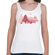 PRINTFASHION Rózsaszín fenyőfák - Női atléta - Fehér női trikó