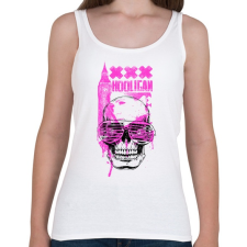 PRINTFASHION Rózsaszín koponya - Női atléta - Fehér női trikó