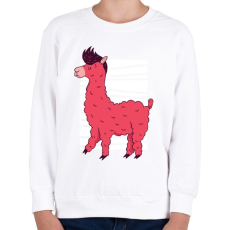 PRINTFASHION Rózsaszín láma - Gyerek pulóver - Fehér