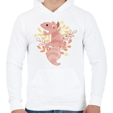 PRINTFASHION Rózsaszín Leopárd Gekkó - Férfi kapucnis pulóver - Fehér