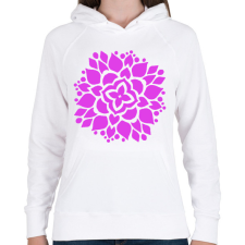 PRINTFASHION Rózsaszín mandala - Női kapucnis pulóver - Fehér női pulóver, kardigán