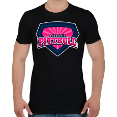 PRINTFASHION Rózsaszín Pittbull - Férfi póló - Fekete