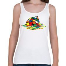 PRINTFASHION Rubic Cube - Női atléta - Fehér női trikó