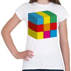 PRINTFASHION rubik 3D - Női póló - Fehér