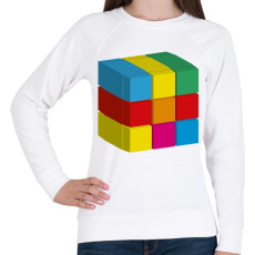 PRINTFASHION rubik 3D - Női pulóver - Fehér