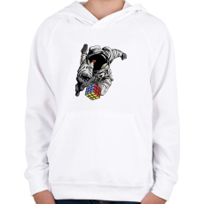 PRINTFASHION Rubik Cube  - Gyerek kapucnis pulóver - Fehér