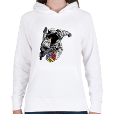 PRINTFASHION Rubik Cube  - Női kapucnis pulóver - Fehér női pulóver, kardigán