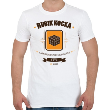 PRINTFASHION rubik-kocka-brown-orange - Férfi póló - Fehér férfi póló