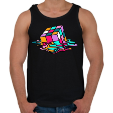 PRINTFASHION Rubik kocka - Férfi atléta - Fekete atléta, trikó