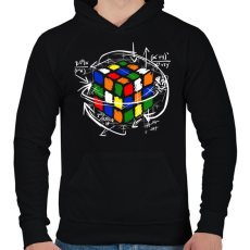 PRINTFASHION Rubik kocka - Férfi kapucnis pulóver - Fekete