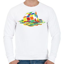 PRINTFASHION Rubik Kocka - Férfi pulóver - Fehér férfi pulóver, kardigán