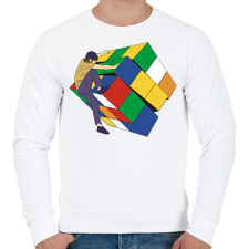 PRINTFASHION Rubik kocka - Férfi pulóver - Fehér férfi pulóver, kardigán
