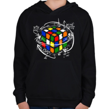 PRINTFASHION Rubik kocka - Gyerek kapucnis pulóver - Fekete gyerek pulóver, kardigán