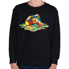 PRINTFASHION Rubik Kocka - Gyerek pulóver - Fekete