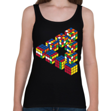 PRINTFASHION Rubik-kocka - Női atléta - Fekete