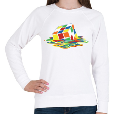 PRINTFASHION Rubik Kocka - Női pulóver - Fehér női pulóver, kardigán