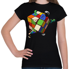 PRINTFASHION Rubik - Minecraft - Női póló - Fekete női póló